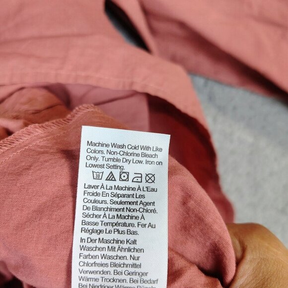 Madewell Dress Women's Small Coral Crinkle Wrap Tiered Pleated A-Line Prairie - Picture 8 of 12